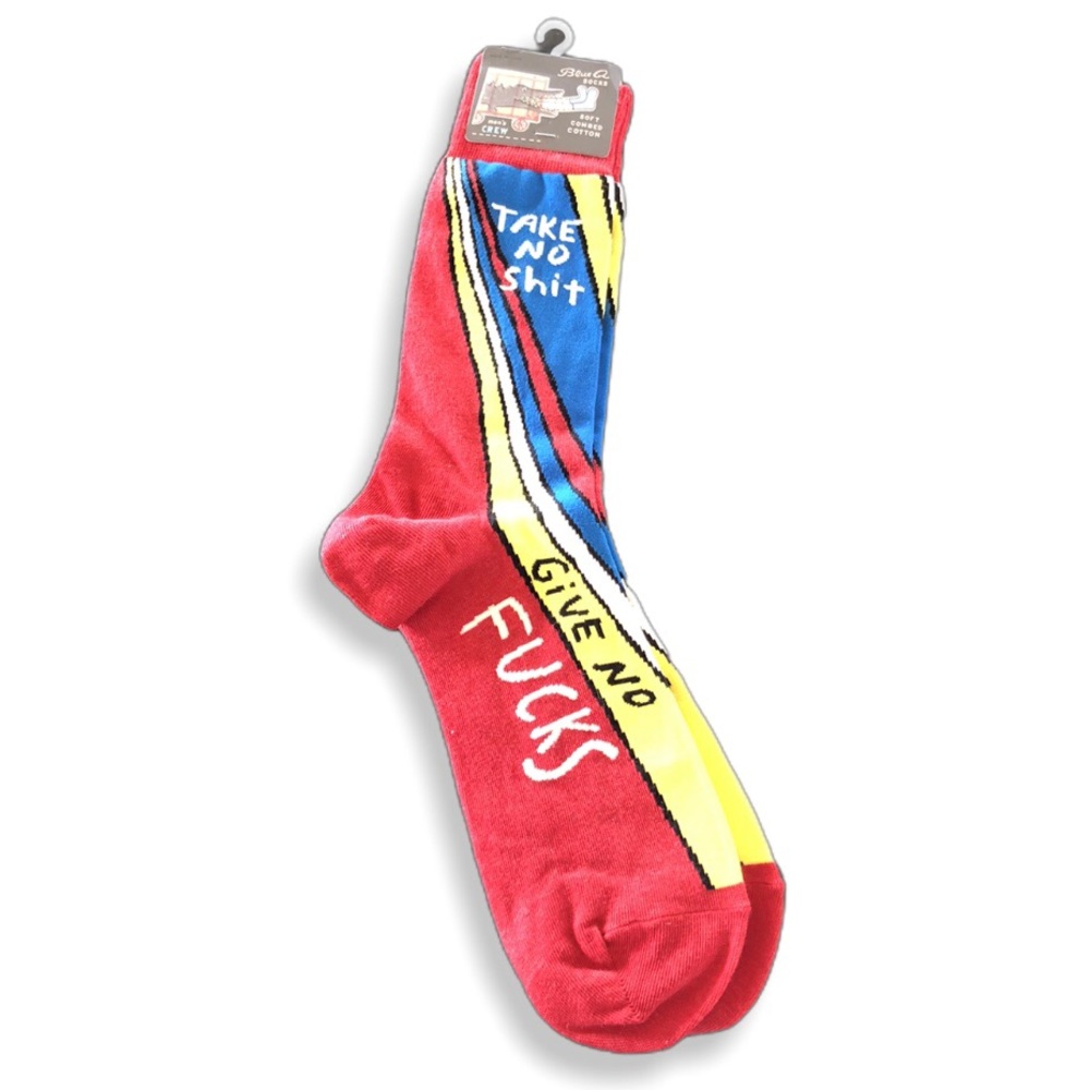 Blue Q Men's Take No Shit Crew Socks - Picture 2 of 5